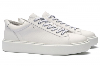 Sneakers albi piele naturala
