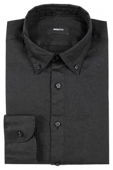 Camasa din in slim neagra uni