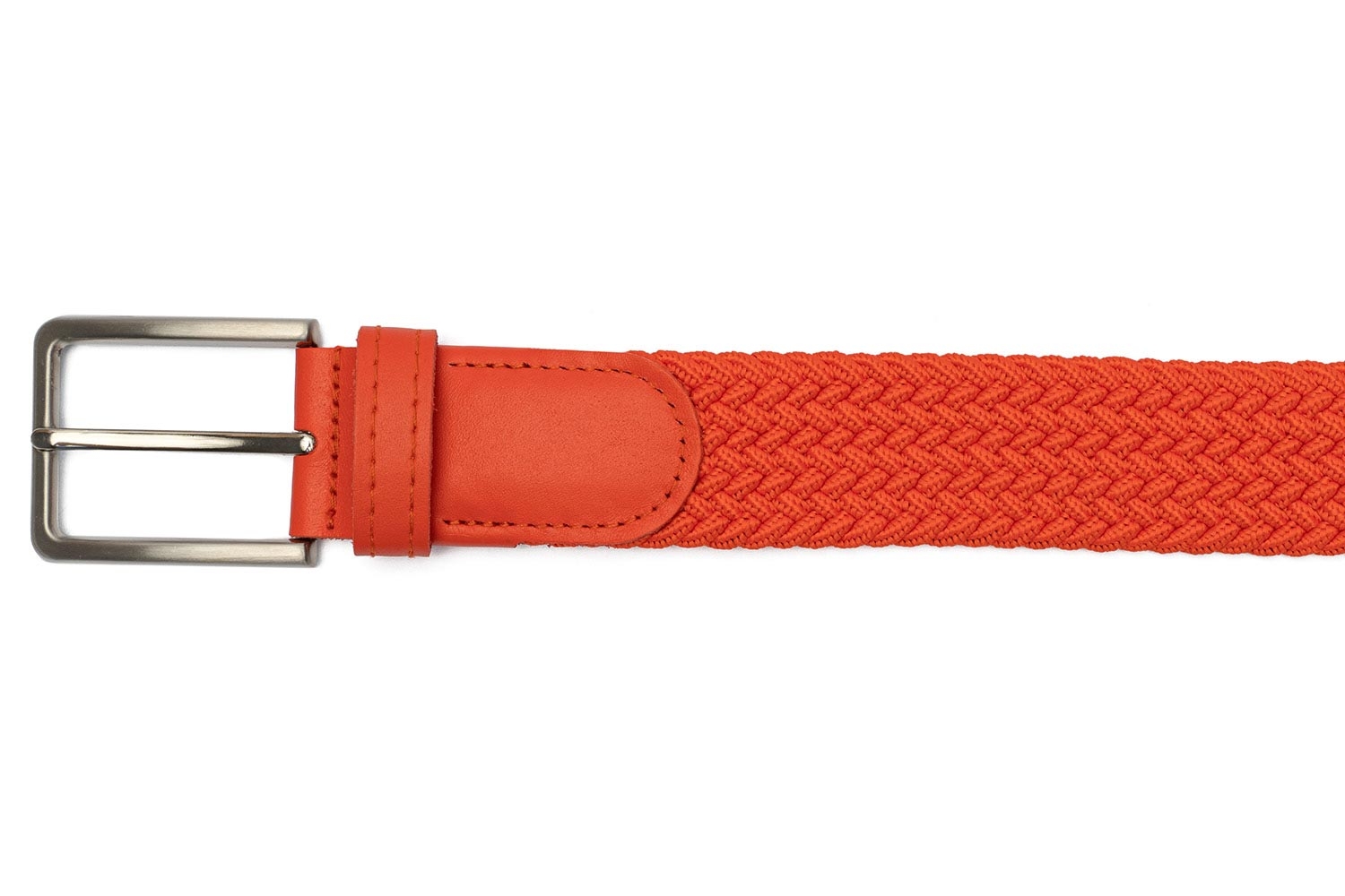 Belt orange textil elastic,piele 1