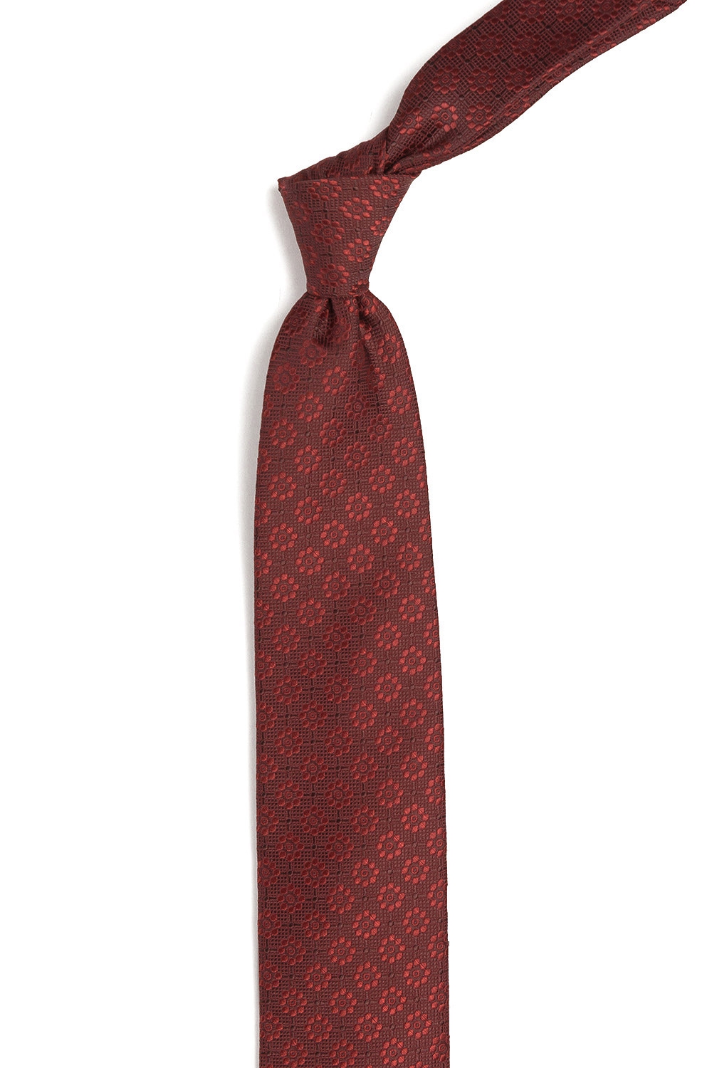 Cravata grena print floral 1