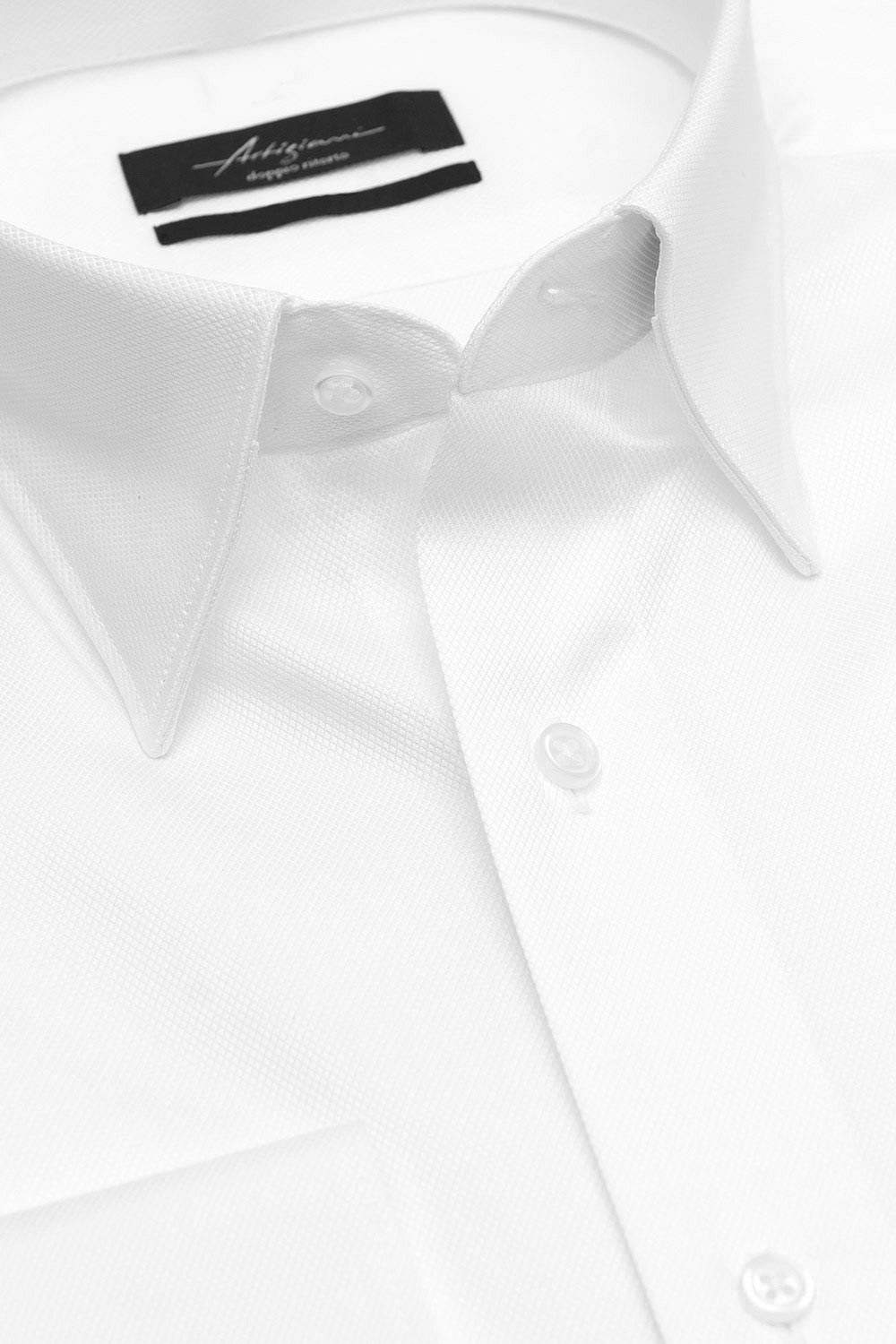 Slim body white structured shirt 1