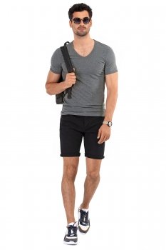 Tricou slim gri uni