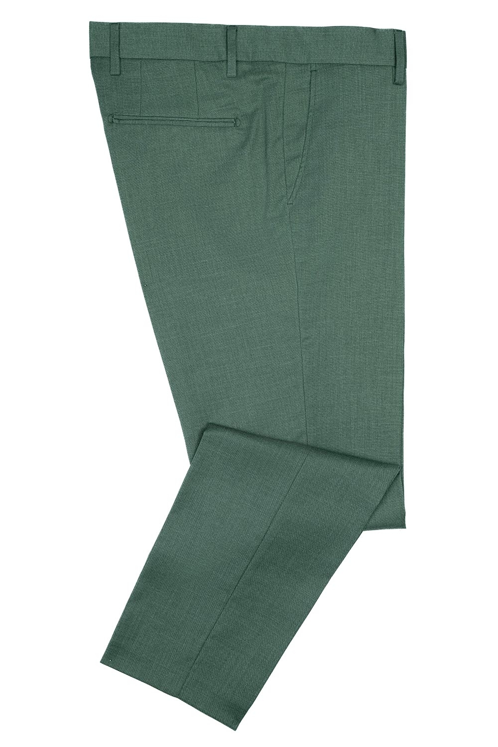 Slim body green plain trousers 0