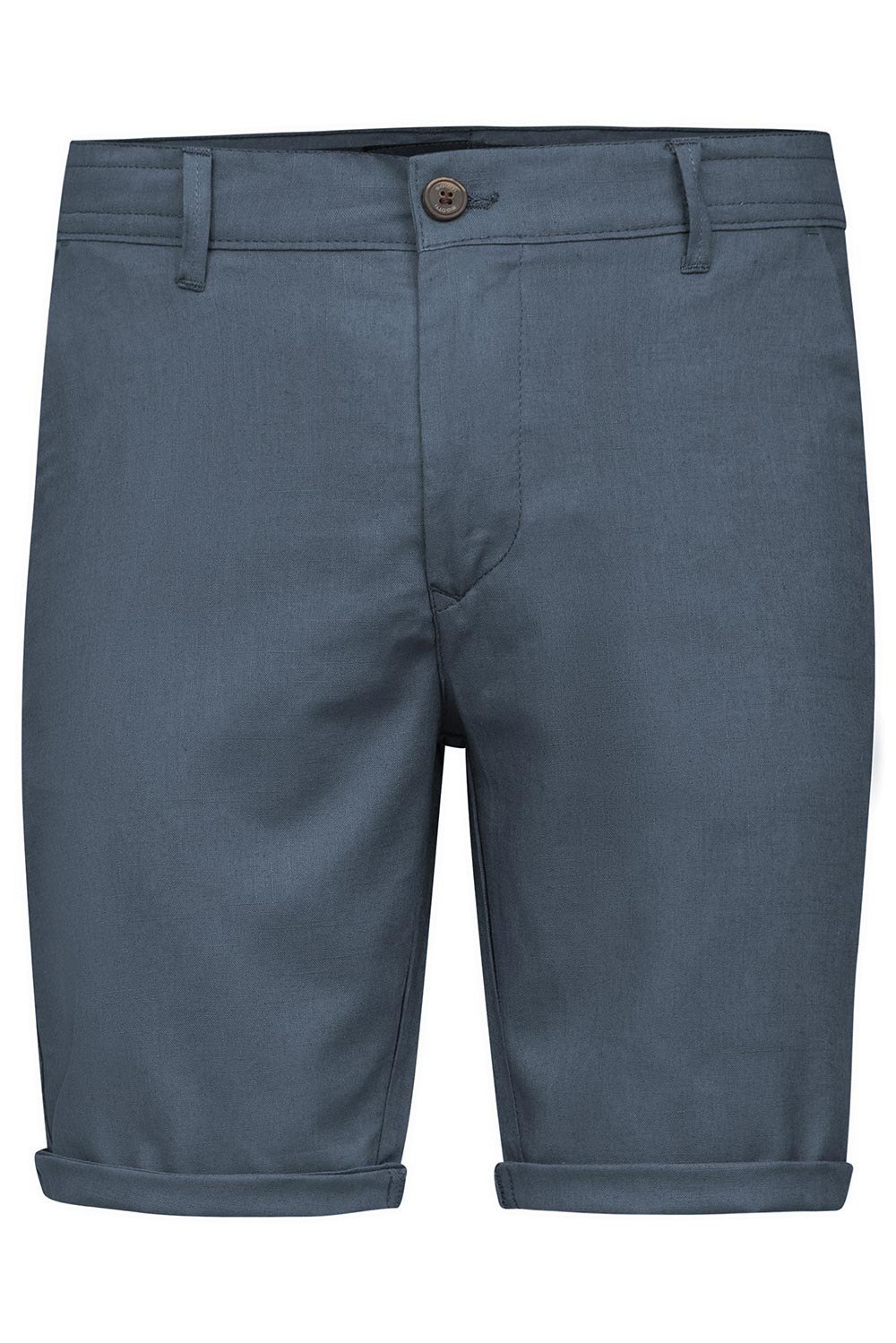 Pantaloni scurti slim din in bleu uni 1