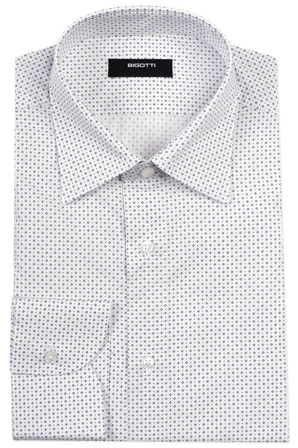 Slim body white geometric shirt 0