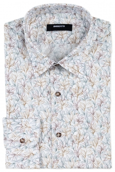 Camasa slim alba print floral