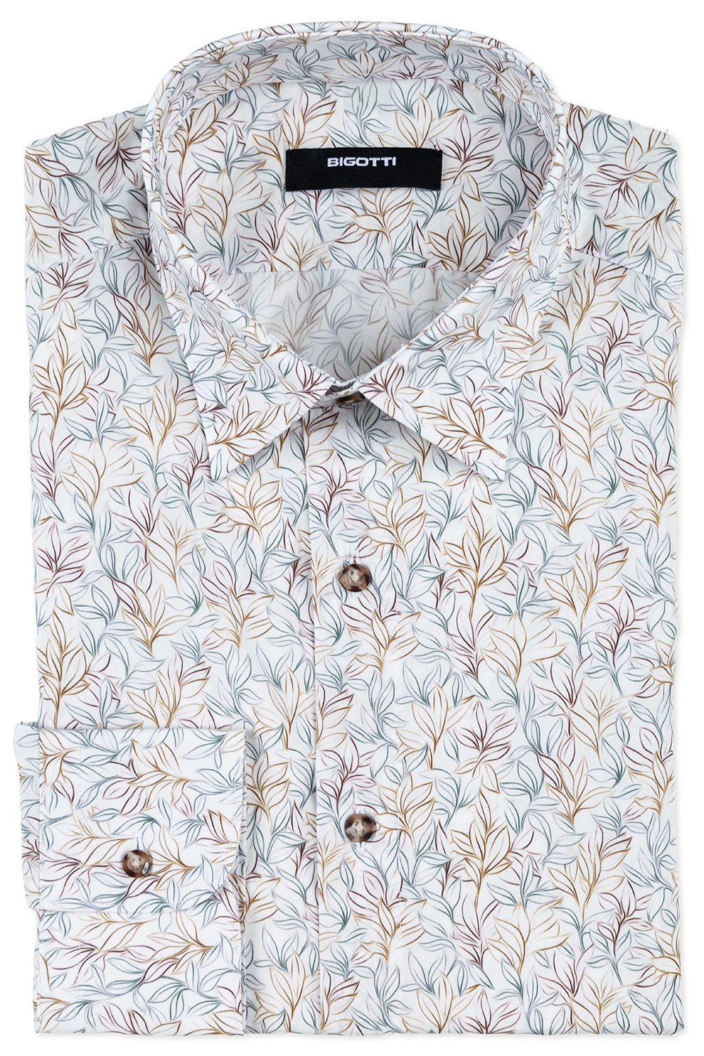 Camasa slim alba print floral 0