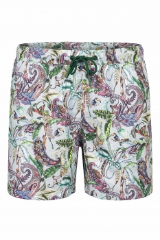 Short slim gri print