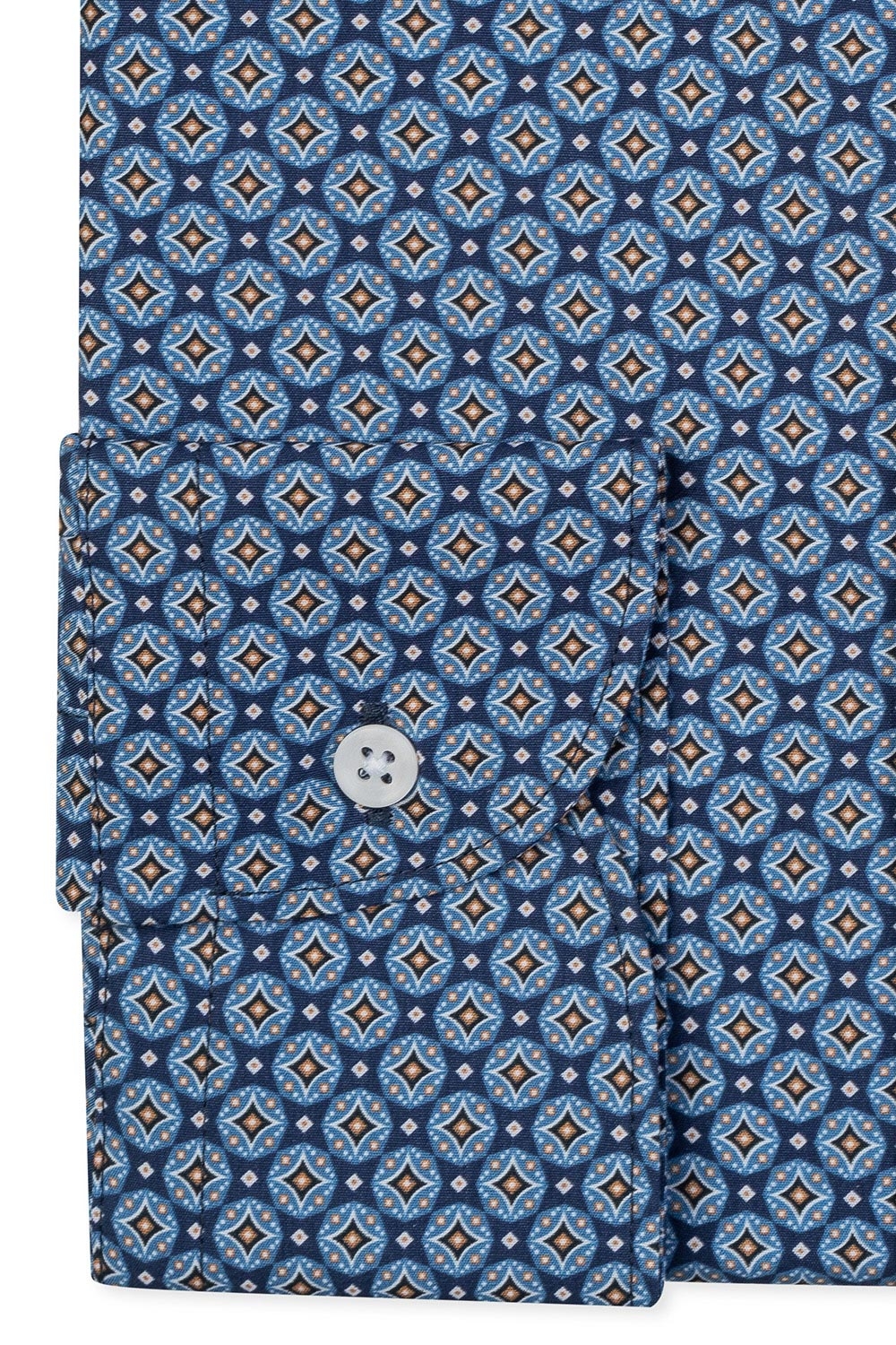 Camasa superslim albastra print geometric 2