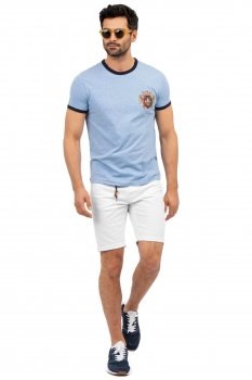 Pantaloni scurti slim albi uni