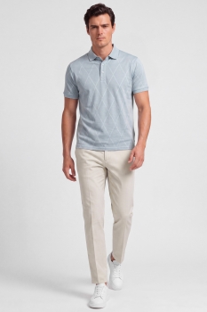 Pantaloni slim albi uni