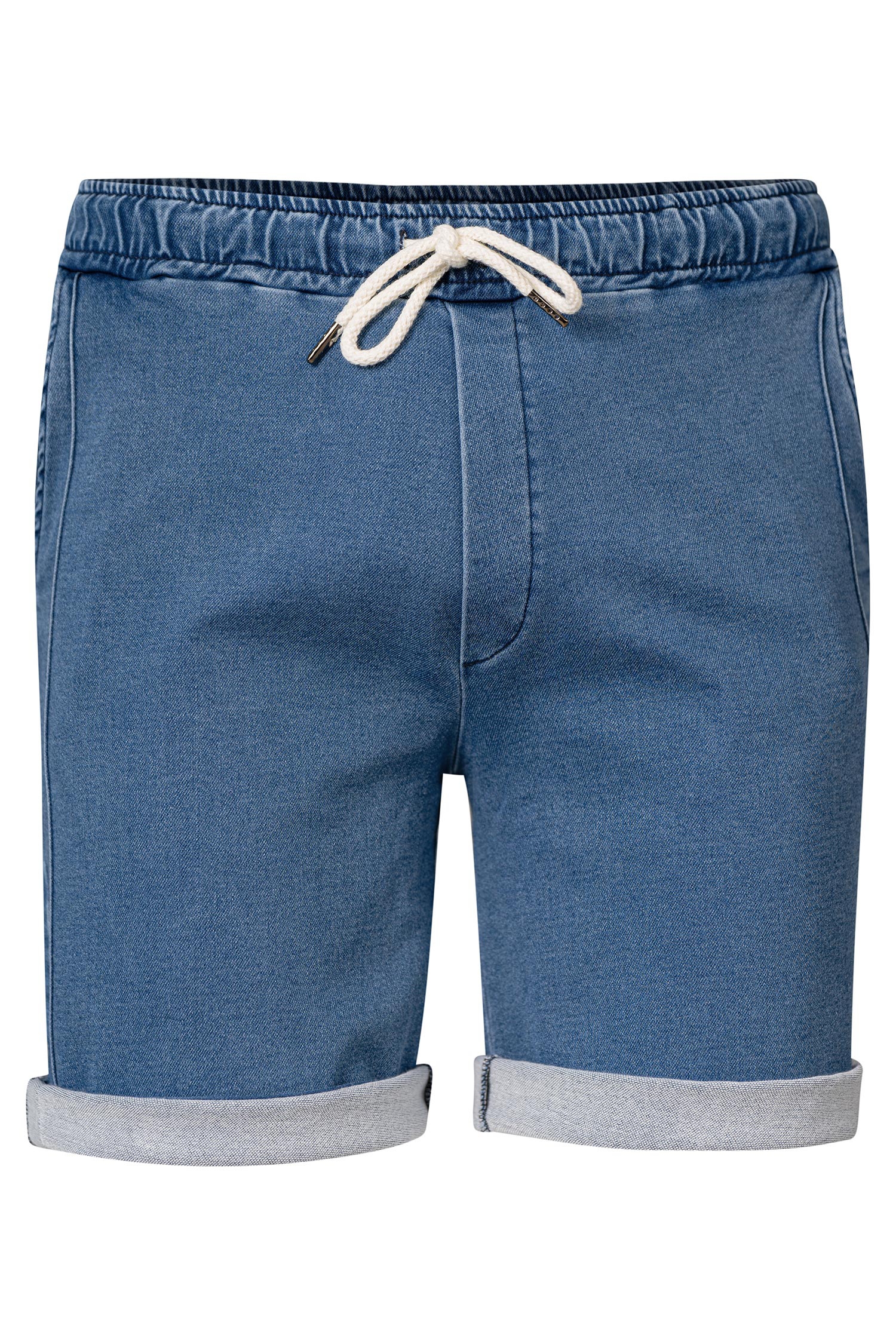 Pantaloni scurti slim bleu uni 1
