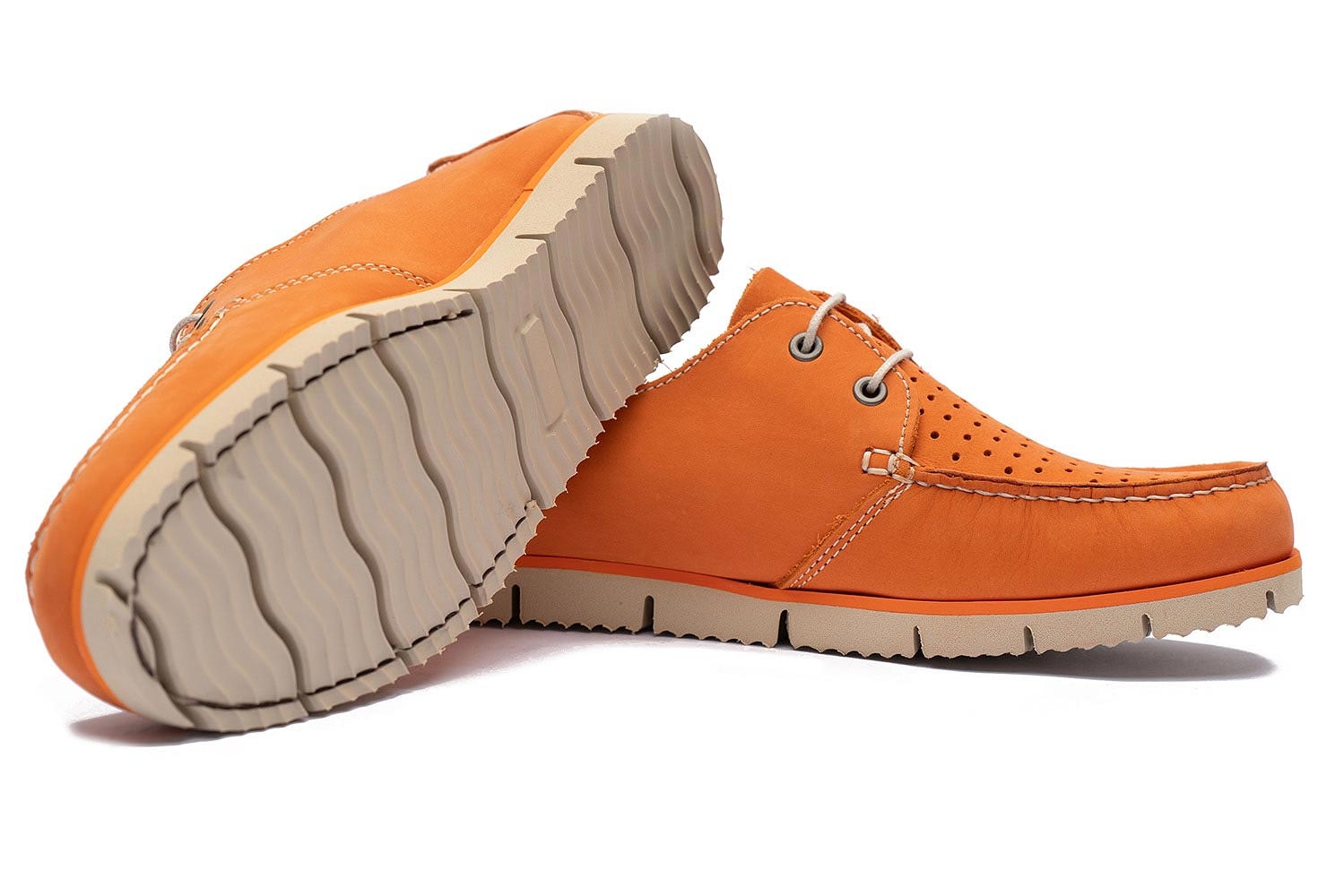 Boat shoes oranj piele nabuc 1