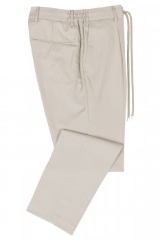 Pantaloni slim bej in dungi