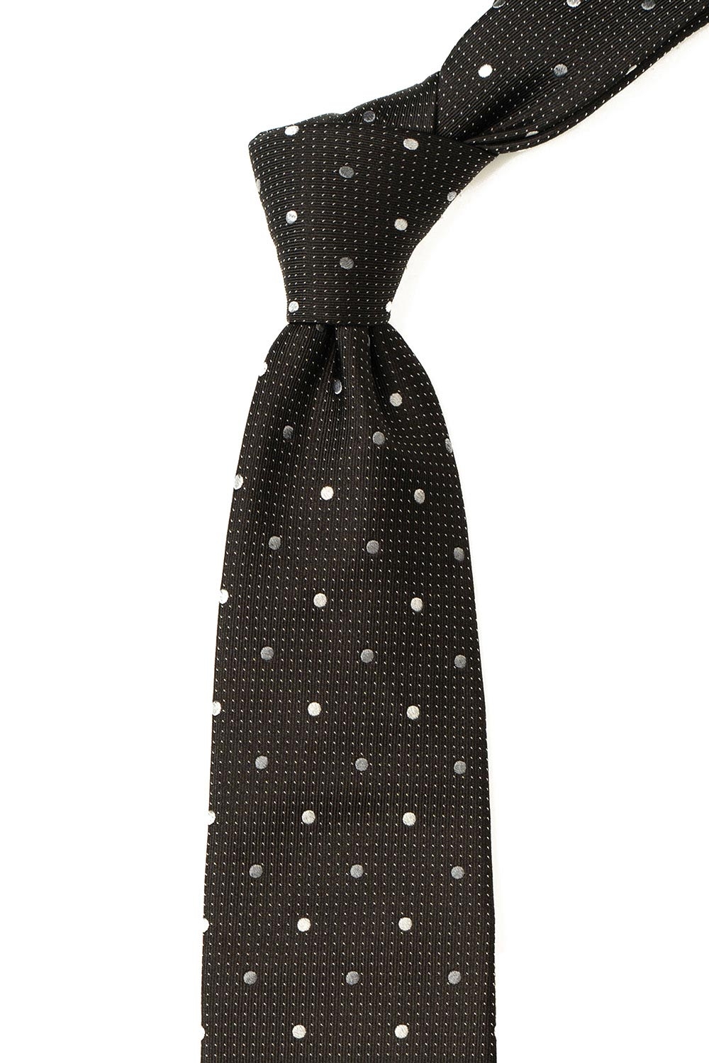 Cravata matase tesuta neagra print geometric 1