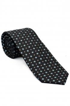 Cravata matase imprimata neagra print geometric