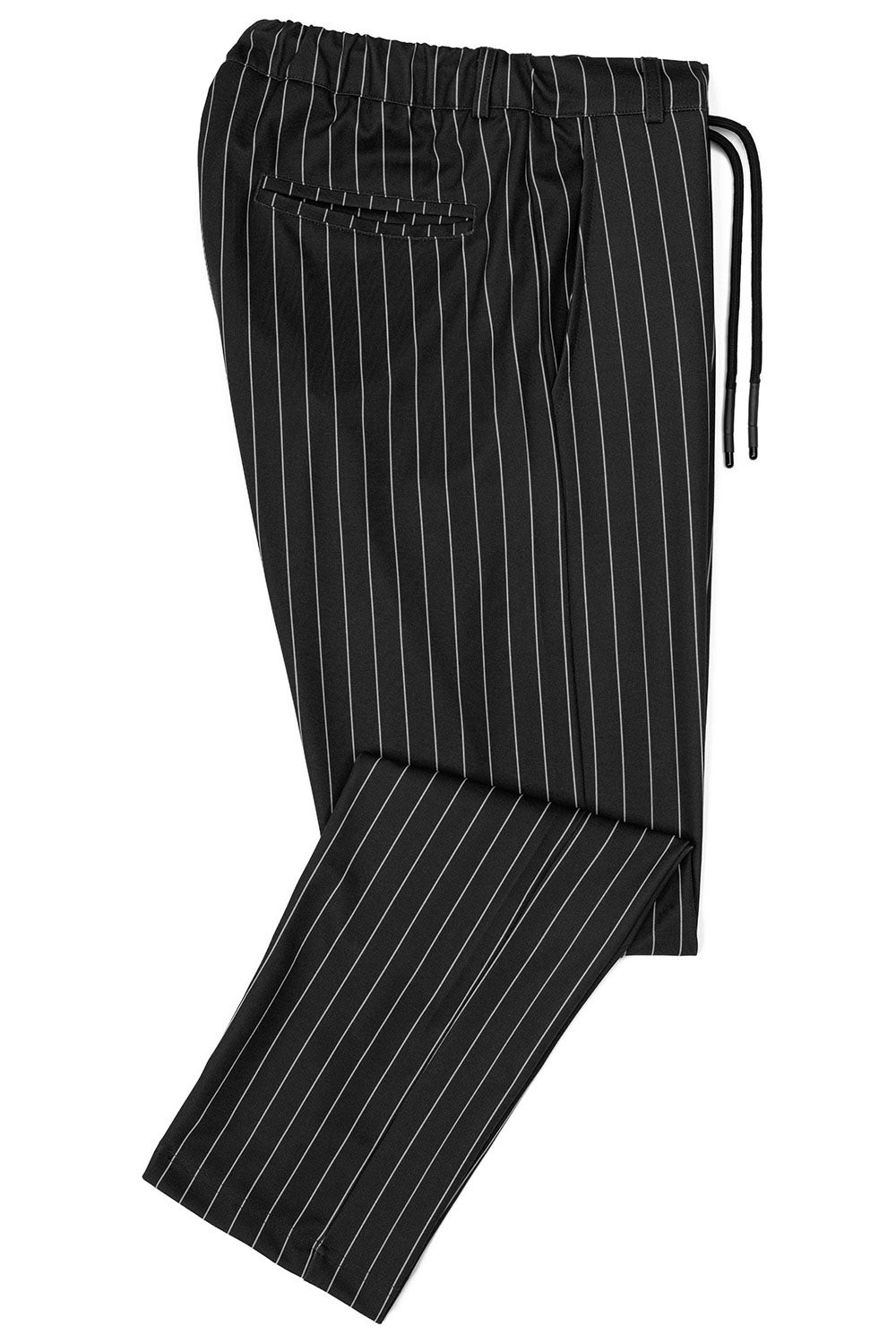 Slim body black stripe trousers 1