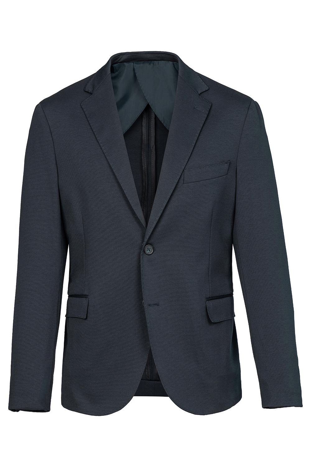 Slim body navy plain blazer 1