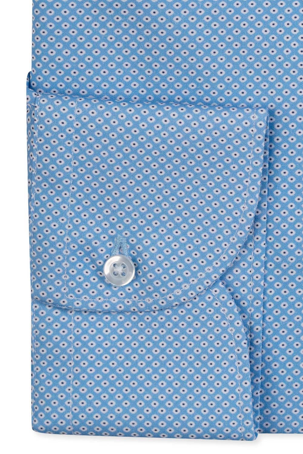 Camasa superslim bleu print geometric 2