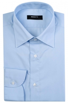 Slim body light blue plain shirt