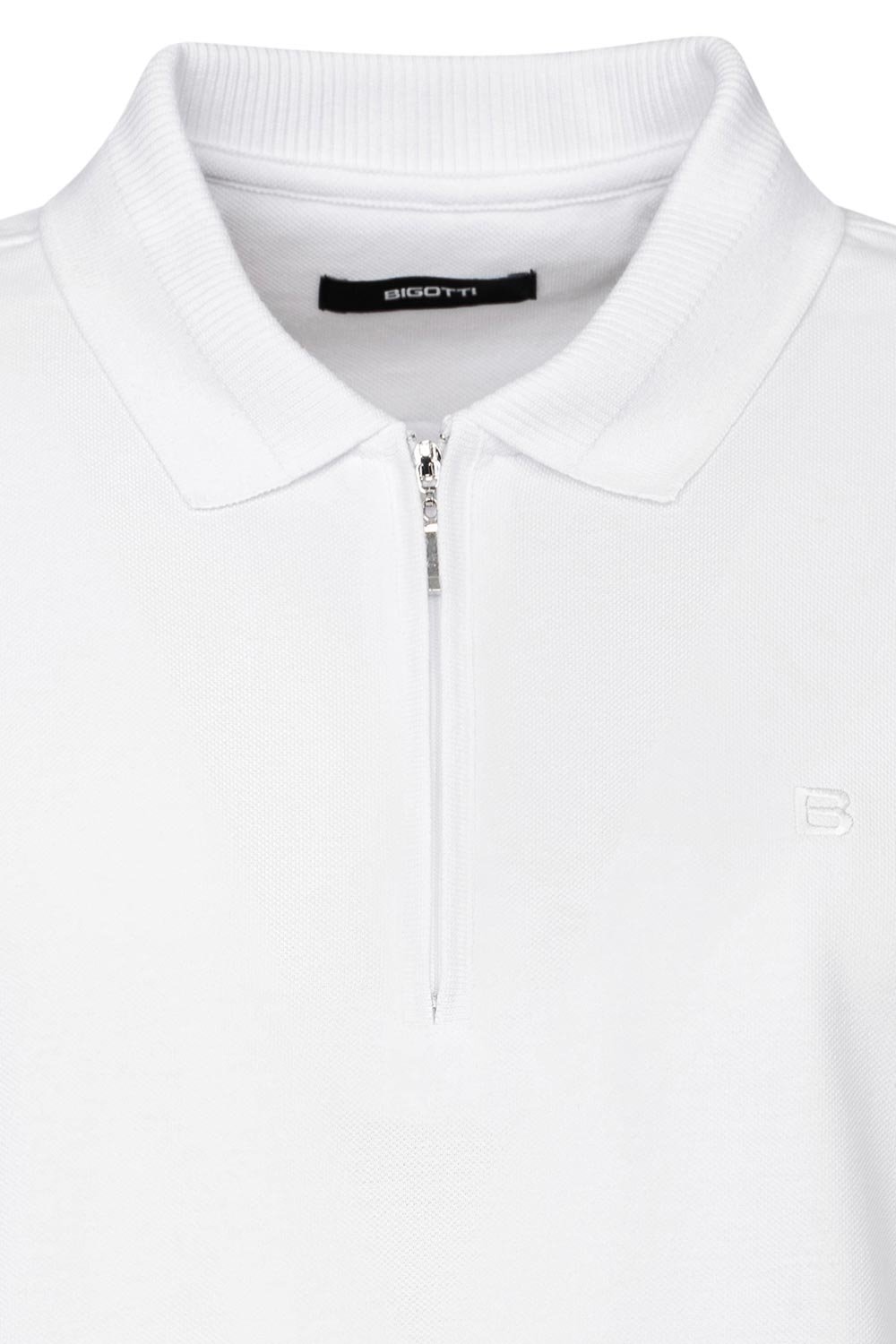 Tricou polo slim alb uni 1