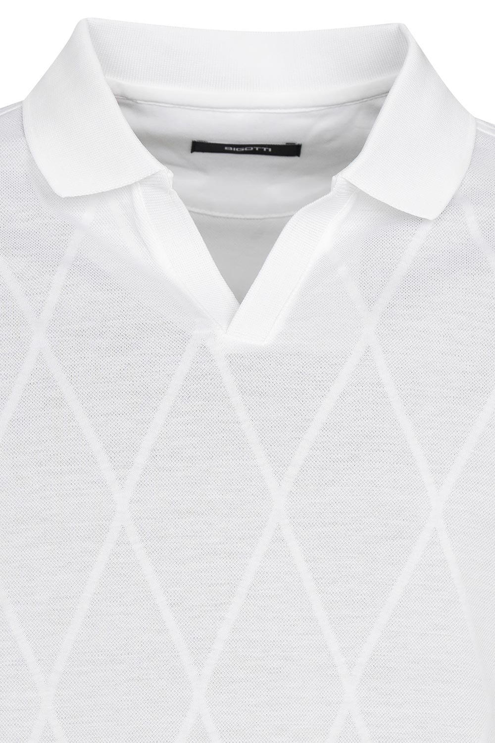 Tricou polo slim alb uni 2