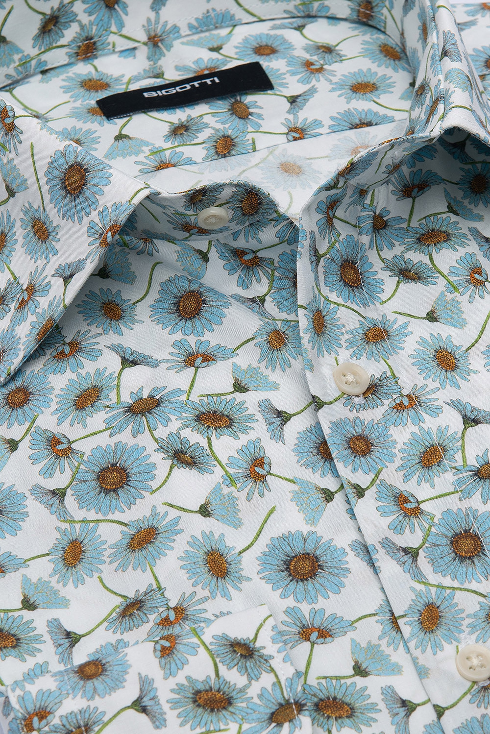Camasa superslim alba print floral 1