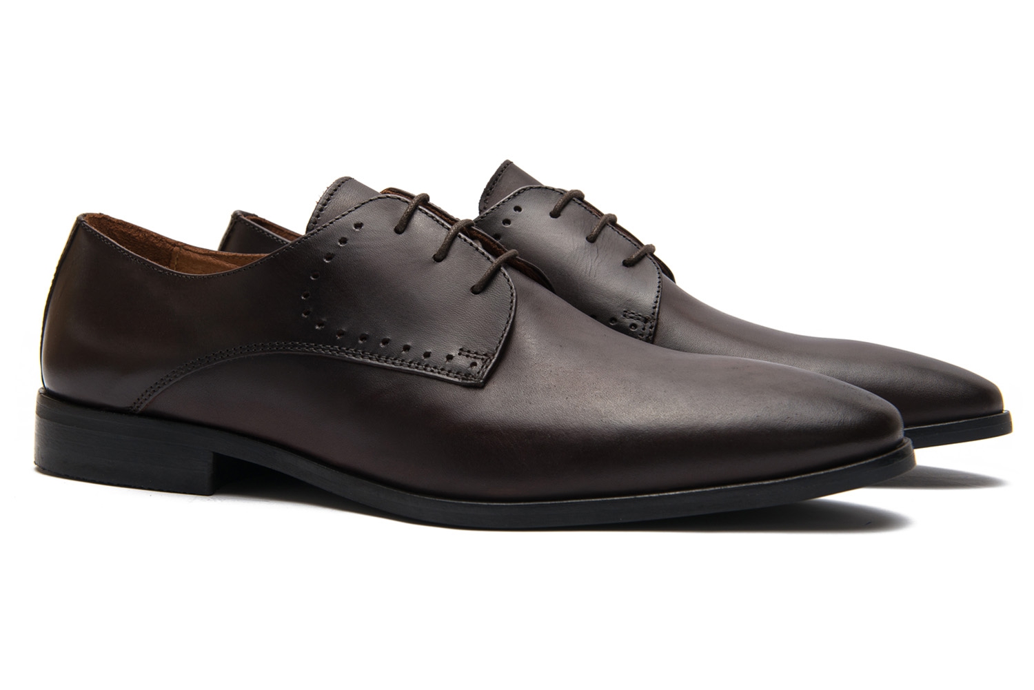 Brown genuine leather shoes 0