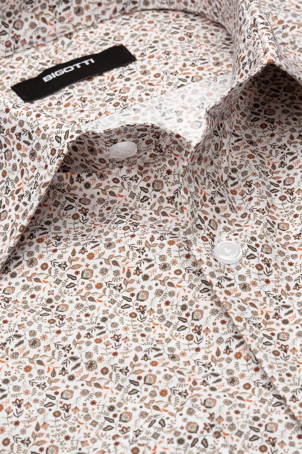Camasa superslim alba print floral 1