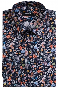 Camasa superslim bleumarin print floral
