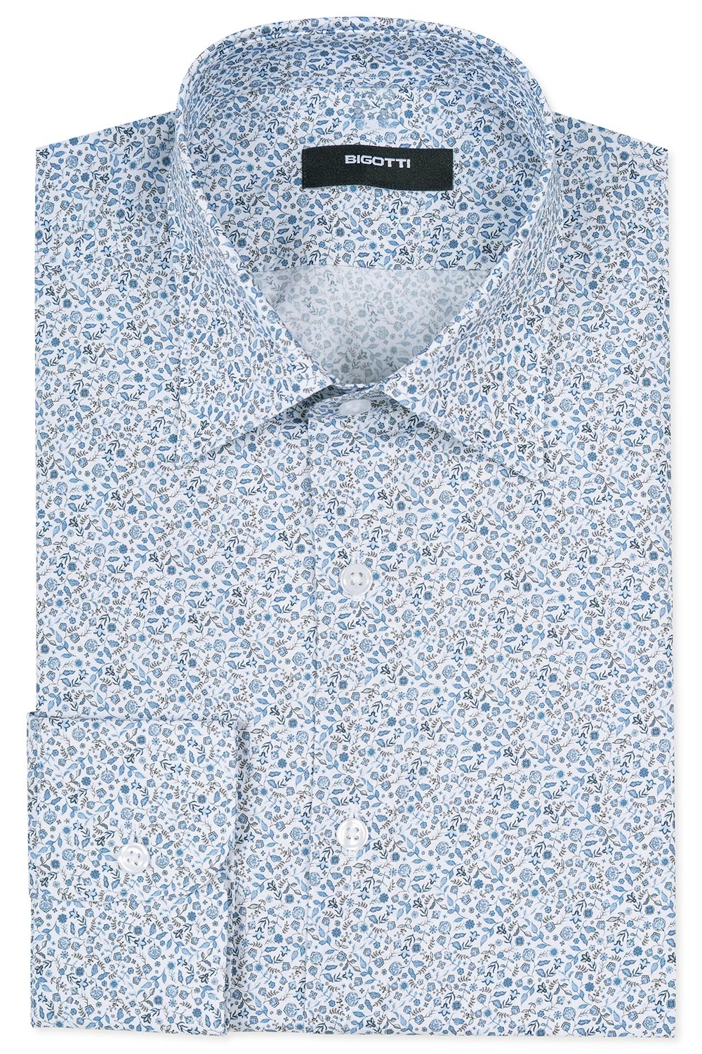 Camasa slim alba print floral 0