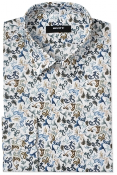 Superslim white floral shirt