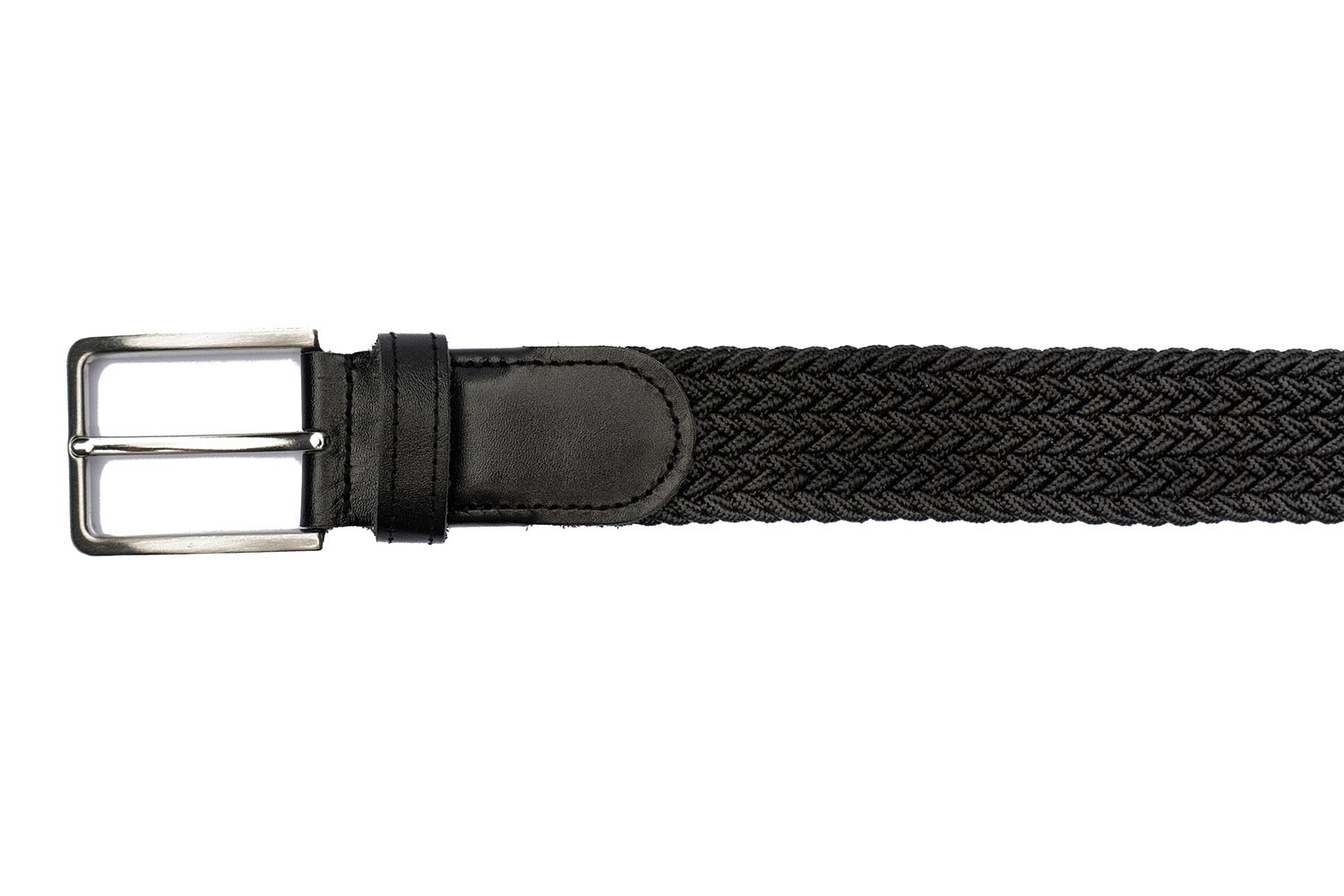 Belt black textil elastic,piele 1
