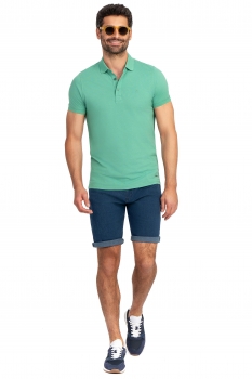 Blugi scurti slim albastri