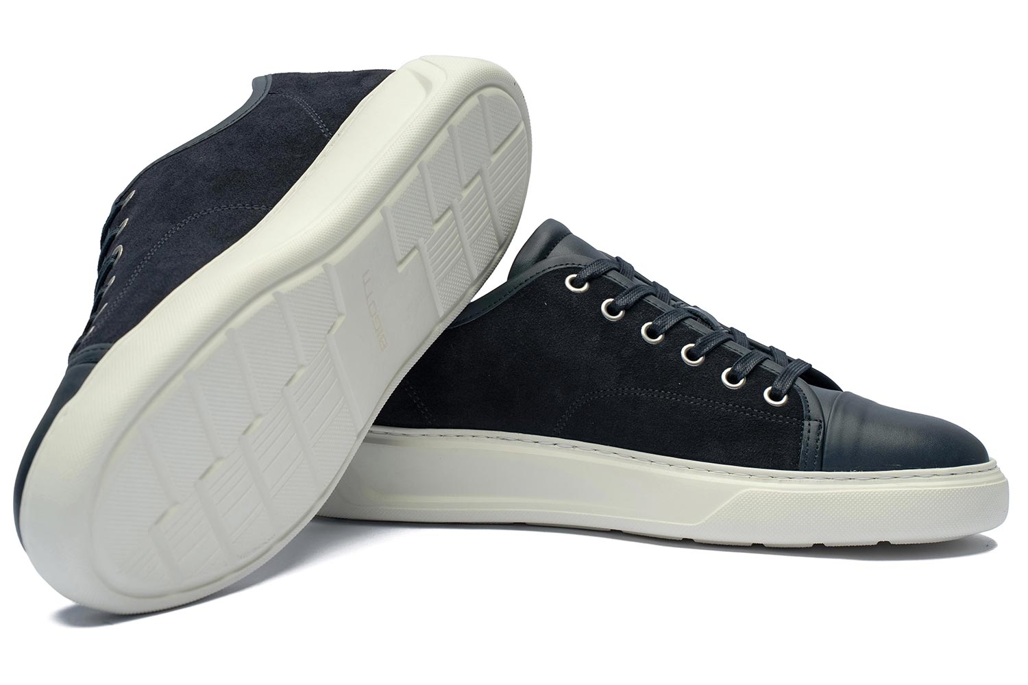 Sneakers bleumarin piele naturala si piele intoarsa 1