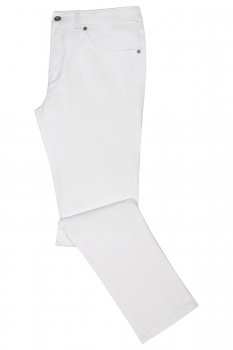 Pantaloni slim albi uni