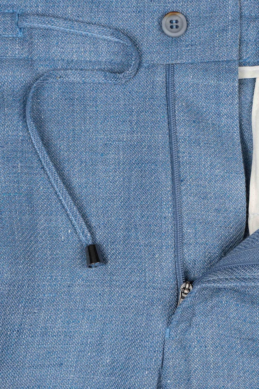Slim body light blue plain trousers 2