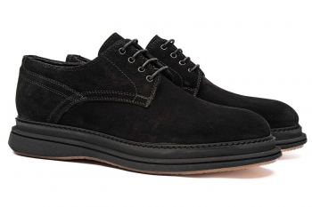 Pantofi negri piele intoarsa