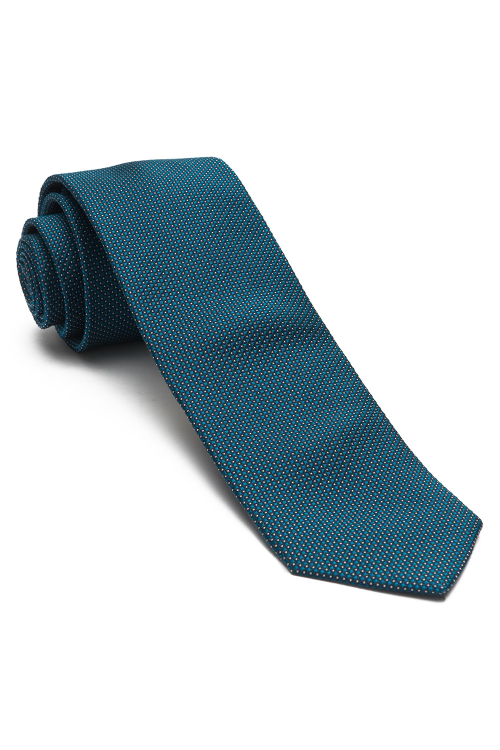 Cravata matase tesuta verde print geometric 0