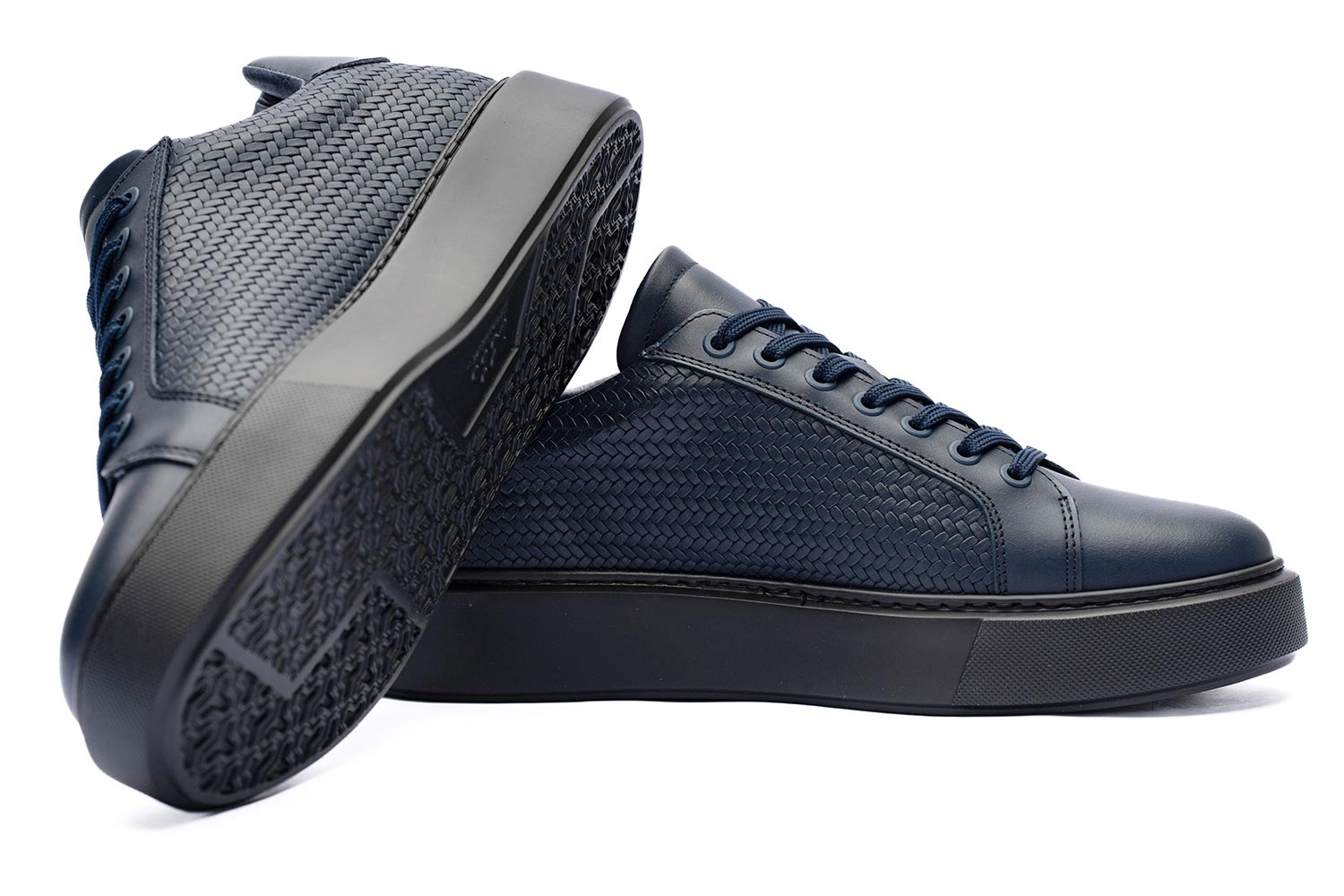 Navy genuine leather shoes 1