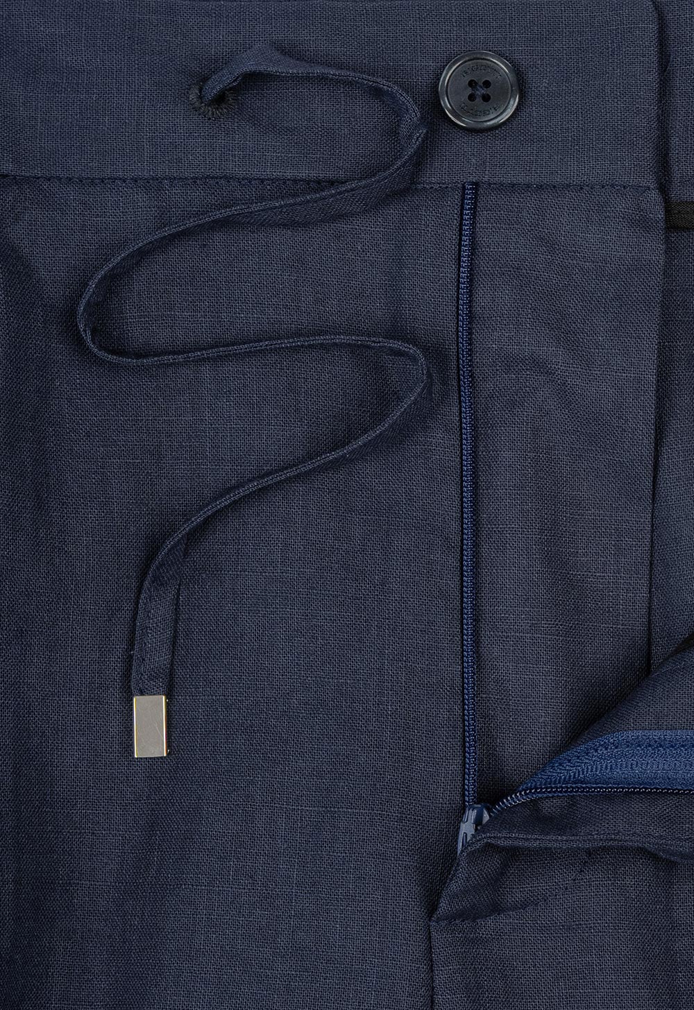 Slim body blue plain trousers 2