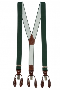 Bretele verde uni poliester,piele,metal