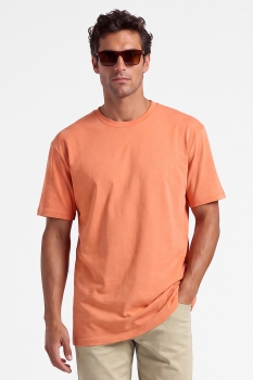 Tricou oversize oranj guler rotund