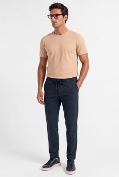 Pantaloni regular bleumarin uni