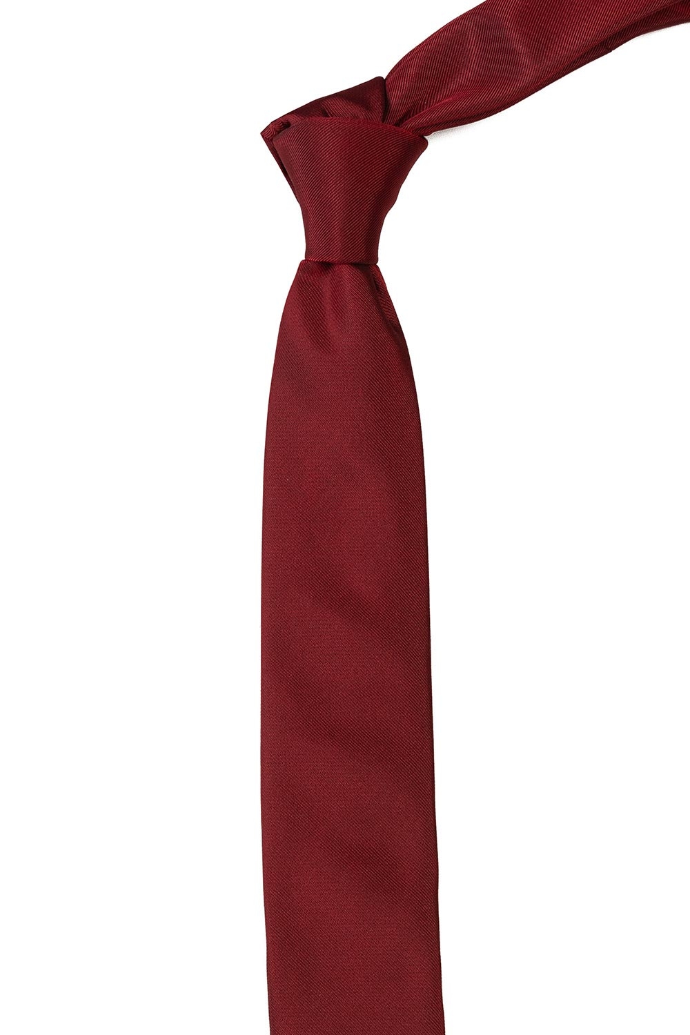 Cravata poliester tesut rosie uni 1