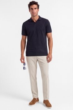 Pantaloni slim bej in dungi