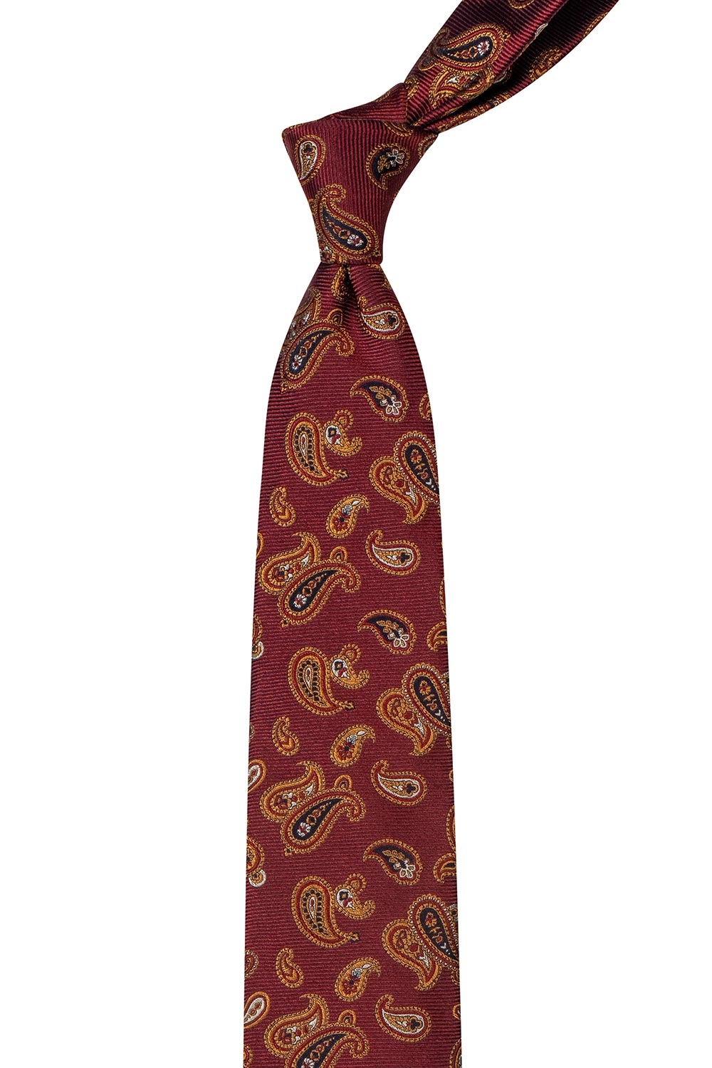 Cravata matase tesuta grena print floral 1