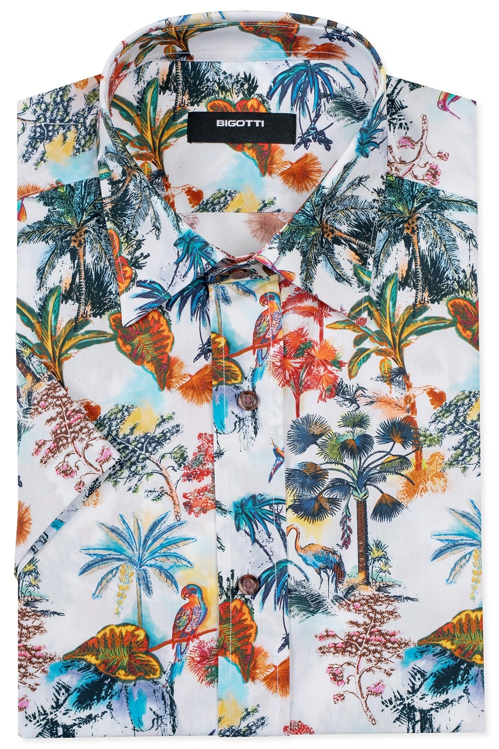 Slim body white floral shirt 0