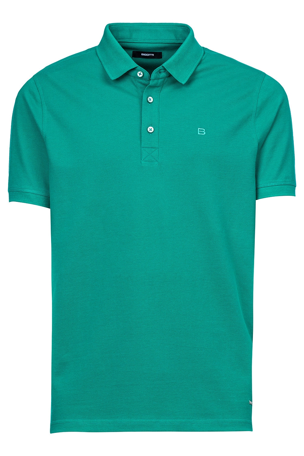 Tricou polo slim verde uni 1