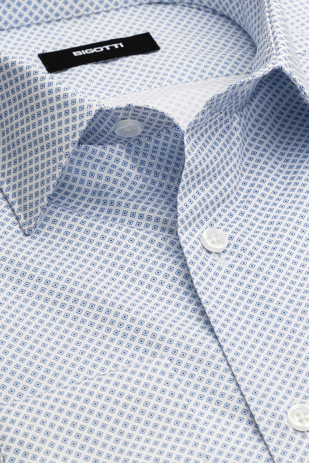 Camasa slim alba print geometric 1